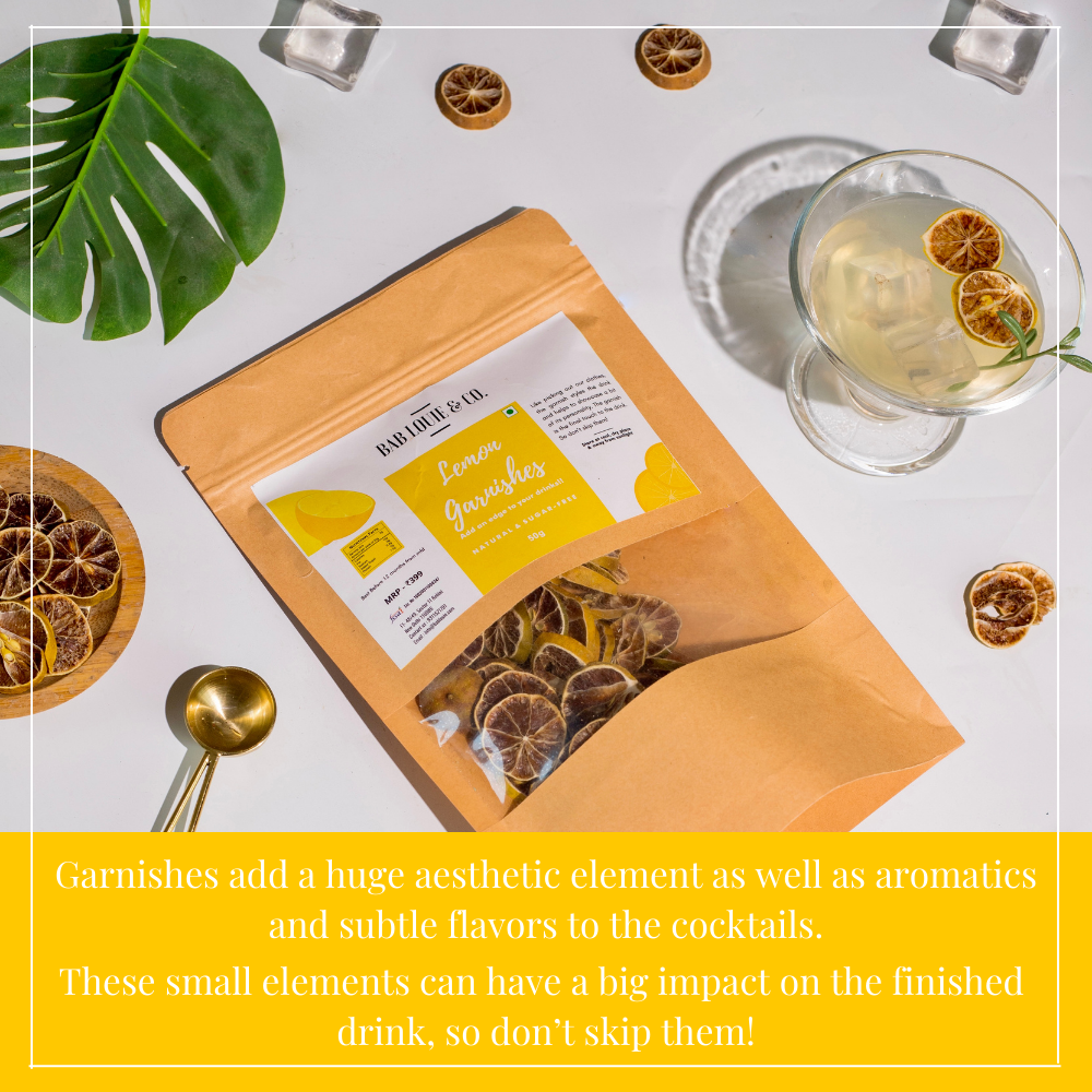 Dried Lemon Garnish for Cocktails, 50 gm (1 Pack)