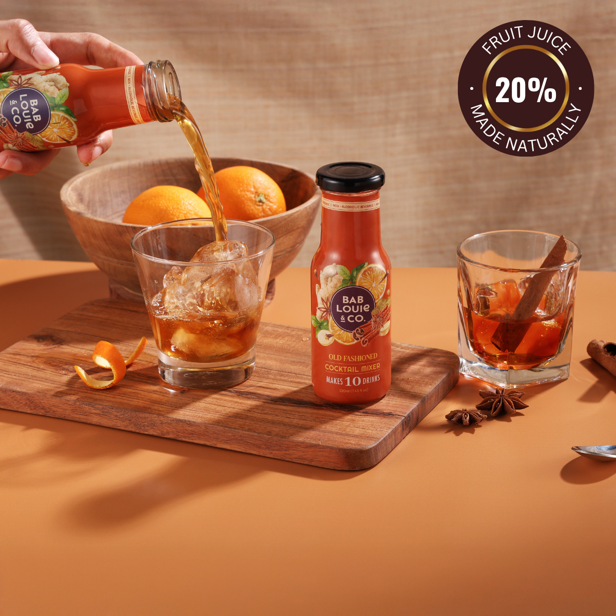 Old Fashioned Cocktail Mixer - Makes 10 drinks 220ml - Bablouie and Co