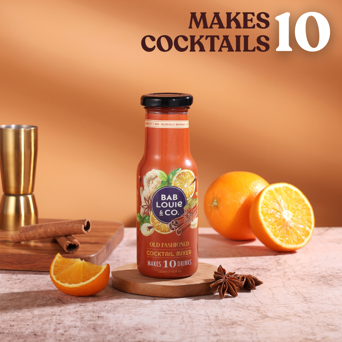 Ultimate Cocktail Party Pack (3 Mixers, Peg Measure, Bar Spoon & 50g Assorted Garnish) - Bablouie and Co