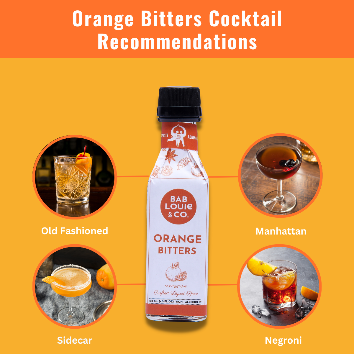 Classic Orange Bitters | 120 ml / 4 oz Bottle - Bablouie and Co