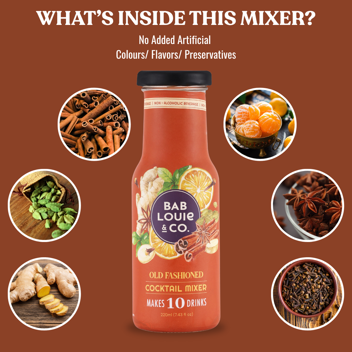 Old Fashioned Cocktail Mixer - Makes 10 drinks 220ml - Bablouie and Co