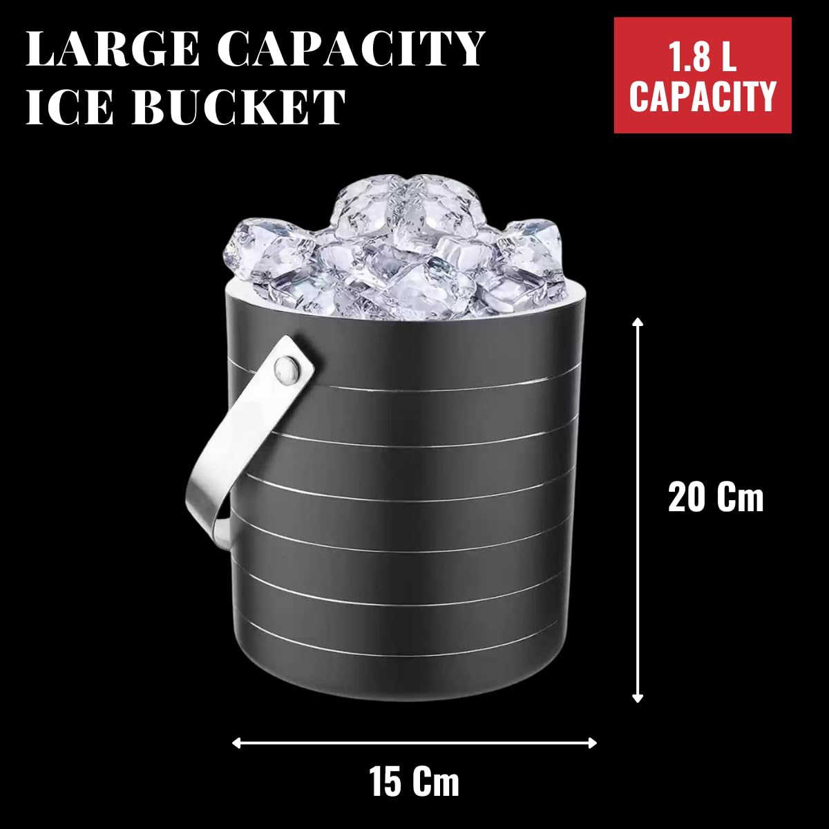 Bab Louie & Co. Double-Wall 1.8 L Insulated Stainless Steel Ice Bucket - Bablouie and Co