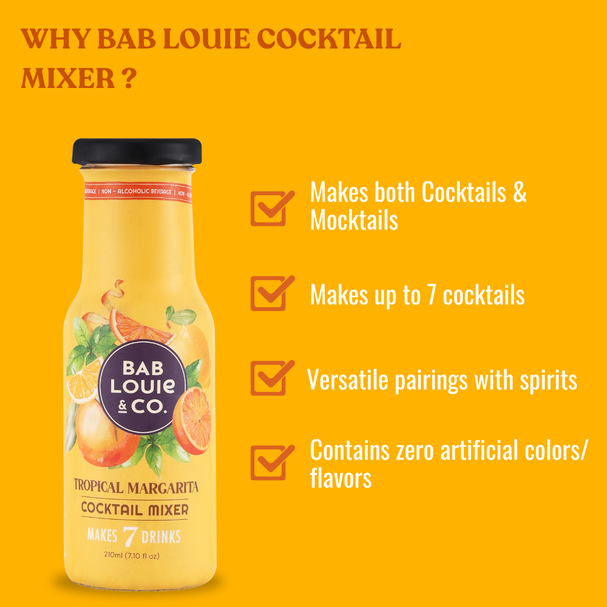 Tropical Margarita Cocktail Mixer - Makes 7 Drinks 210ml