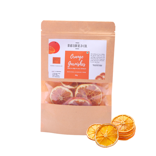 Dried Orange Garnish for Cocktails, 50 gm (1 Pack) - Bablouie and Co