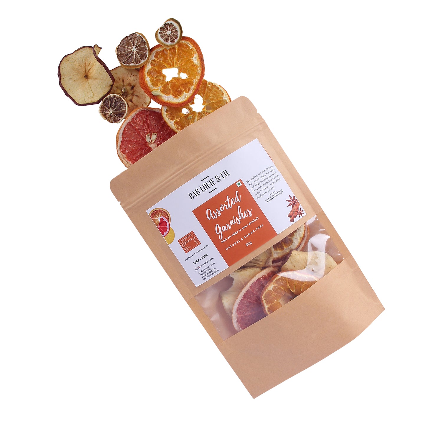 Assorted Dehydrated Fruits Garnishes | 50 gm Pack - Bablouie and Co