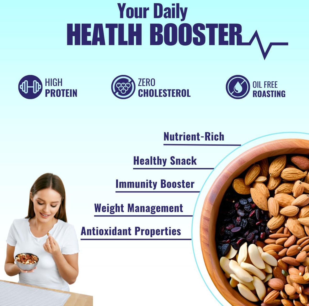 ReThink Premium Trail Mix 200g | 10 Superfoods in 1 Mix | Superblend of Healthy Nuts, Seeds, Berries | California Almonds, Cashews, Black Raisins, American Cranberries, Pumpkin Seeds, Sunflower Seeds - Bablouie and Co