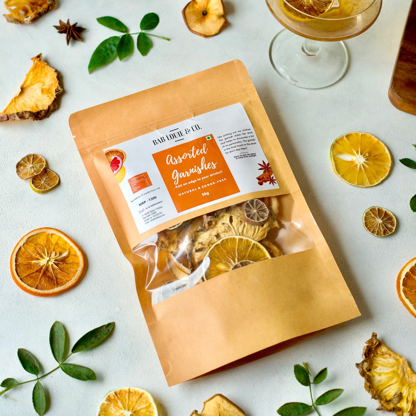 Assorted Dehydrated Fruits Garnishes | 50 gm Pack - Bablouie and Co