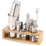 Bablouie's Bar & Cocktail Set - The Ultimate BarKit with Wooden Stand