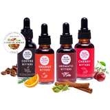 Bablouie Bitters Traveller Set - 30ml Pack of 4 - Orange, Aromatic, Cherry, Coffee