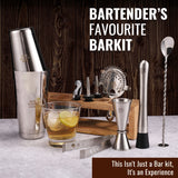Bablouie's Bar & Cocktail Set - The Ultimate BarKit with Wooden Stand