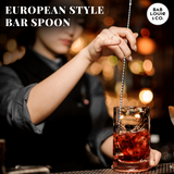 Stainless Steel Bar Spoon 11 Inches, Curvy Design with Bar Cocktail Spoon, Long Spoon