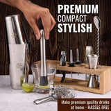 Bablouie's Bar & Cocktail Set - The Ultimate BarKit with Wooden Stand