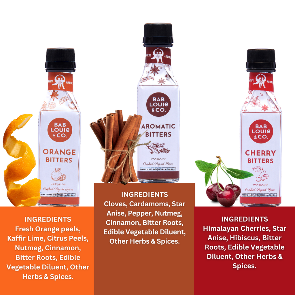 Best Bitters for Cocktails Pack of 3 Aromatic , Orange & Cherry