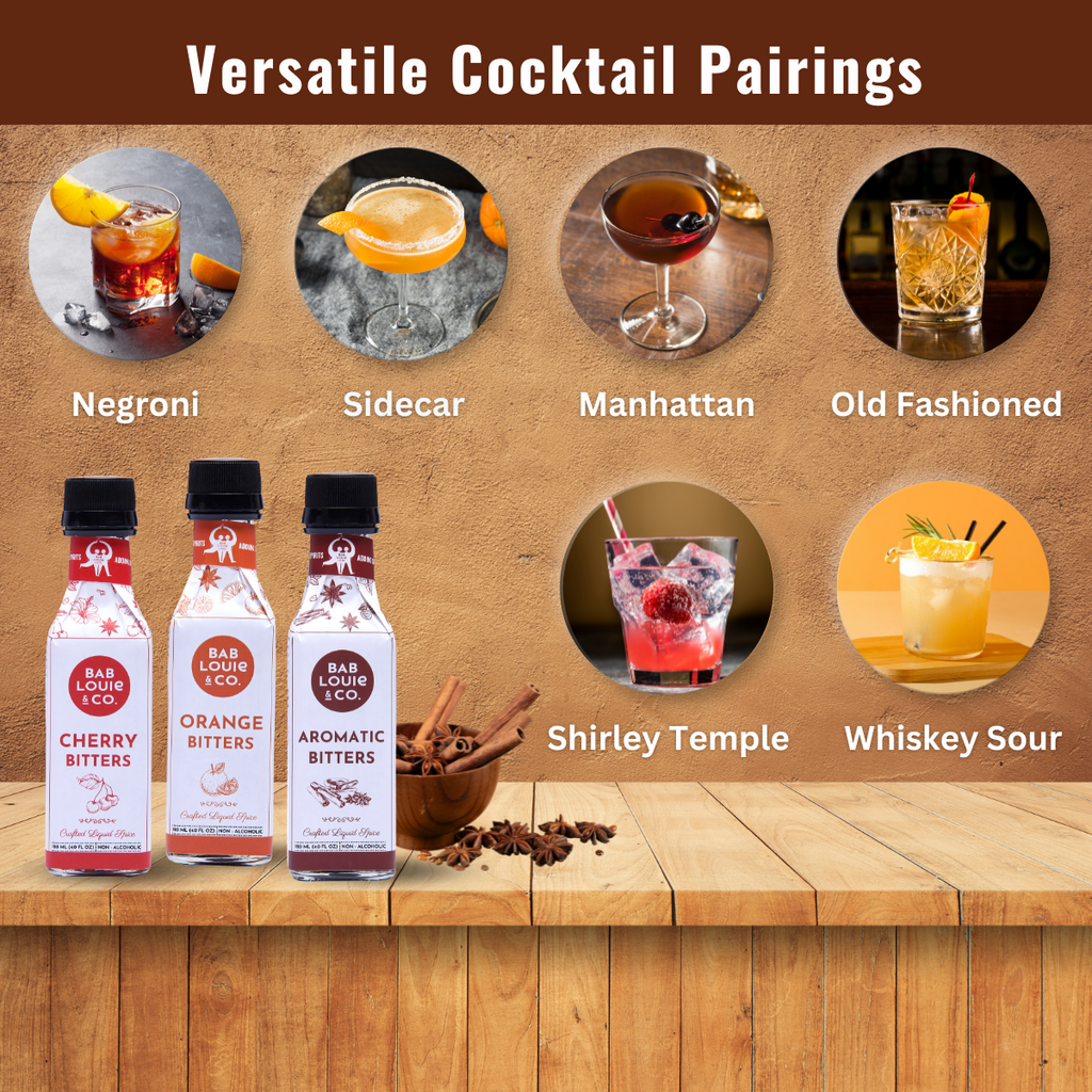 Best Bitters for Cocktails Pack of 3 Aromatic , Orange & Cherry