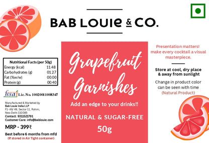 Dried Grapefruit Garnish for Cocktails, 50 gm (1 Pack) - Bablouie and Co