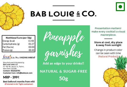 Dried Pineapple Garnish for Cocktails, 50 gm (1 Pack) - Bablouie and Co