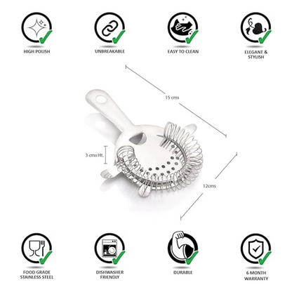 Classic Heathrow Strainer, Stainless Steel Bar Strainer, Cocktail Strainer - Bablouie and Co
