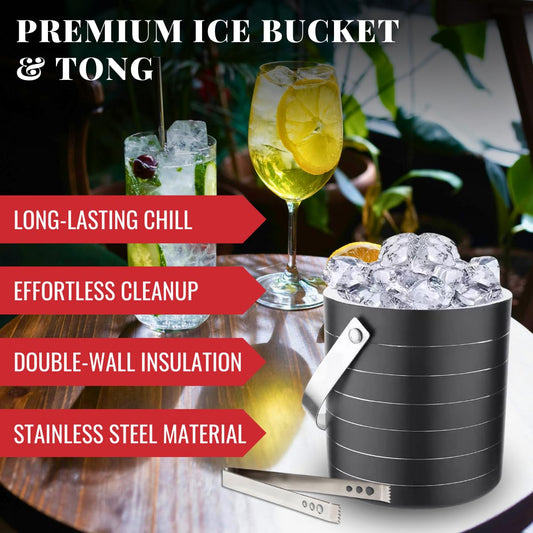 Bab Louie & Co. Double-Wall 1.8 L Insulated Stainless Steel Ice Bucket - Bablouie and Co