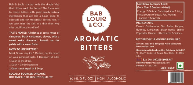 Aromatic Spiced Baby Bitters 30 ml - Bablouie and Co