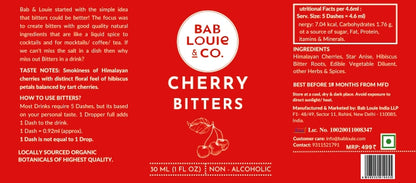 Bablouie Bitters Traveller Set - 30ml Pack of 4 - Orange, Aromatic, Cherry, Coffee - Bablouie and Co