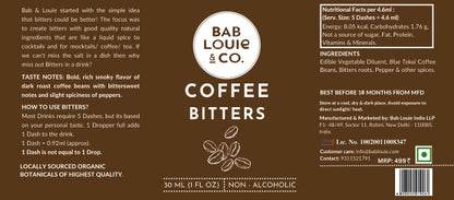 Bablouie Bitters Traveller Set - 30ml Pack of 4 - Orange, Aromatic, Cherry, Coffee - Bablouie and Co