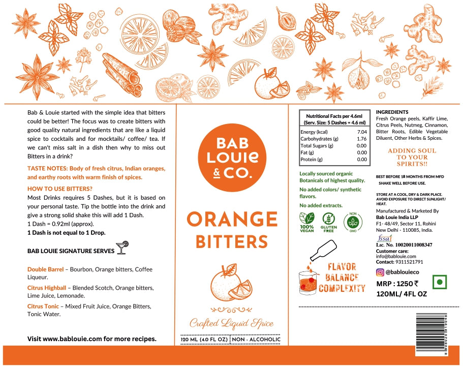 Bablouie Bitters - TIPSY 3 SUM - 120ml Pack of 3 - Orange, Aromatic, Cherry - Bablouie and Co
