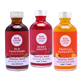 Bablouie's Ultimate Cocktail Party Pack of 3 Mixers, Peg Measure, Assorted Garnish pack & Bar Spoon
